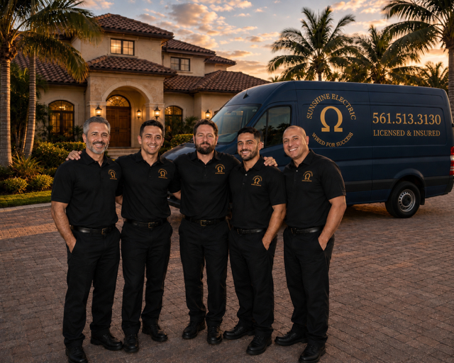 Sunshine Electric employees serving Palm Beach County and Martin County, Florida